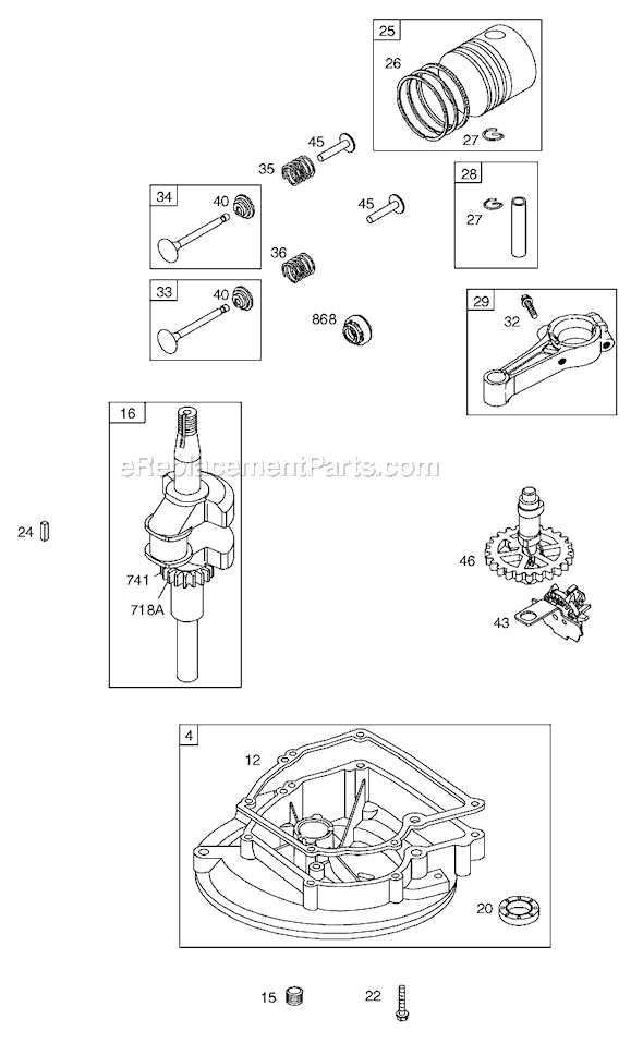 Page B Diagram and Parts List for 9K900SERIES  Briggs and Stratton Engine